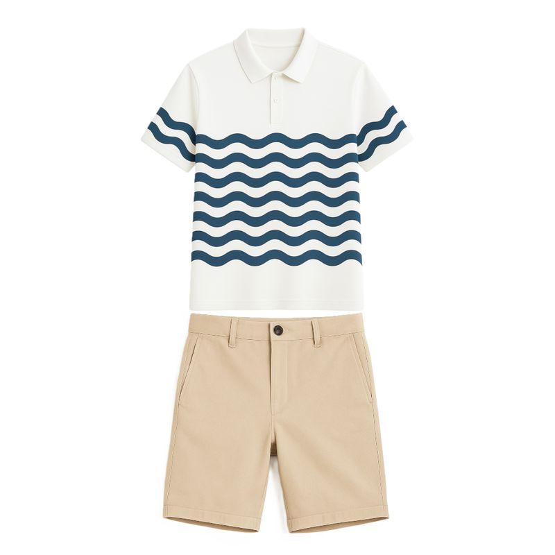 Uniforme Homme Polo Standard Blanc,beige