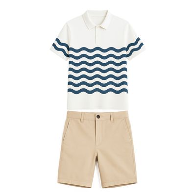 Uniforme Homme Polo Standard Blanc,beige