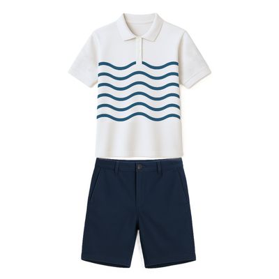 Uniforme Homme Polo Fine Fit Blanc,bleu