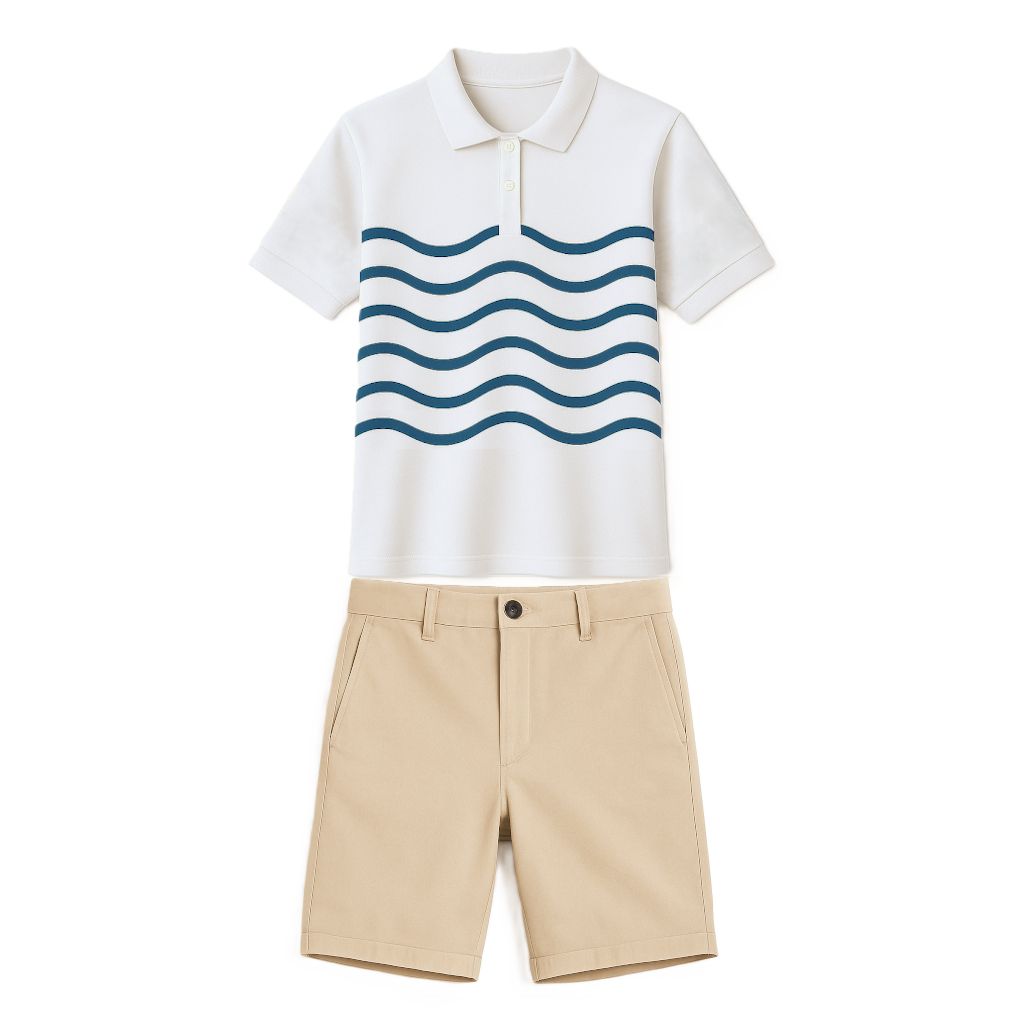 Uniforme Homme Polo Fine Fit Blanc,beige