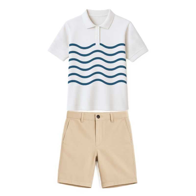 Uniforme Homme Polo Fine Fit Blanc,beige