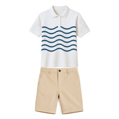 Uniforme Homme Polo Fine Fit Blanc,beige