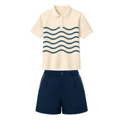 Uniforme Femme Polo Fine Fit Crème,bleu