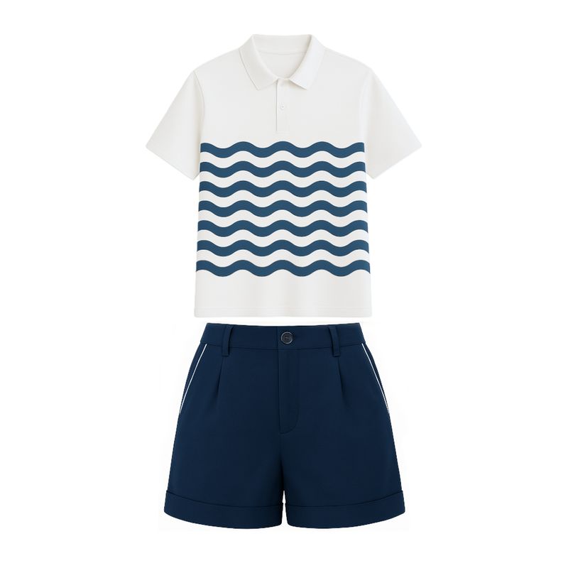 Uniforme Femme Polo Standard Fit Blanc,bleu