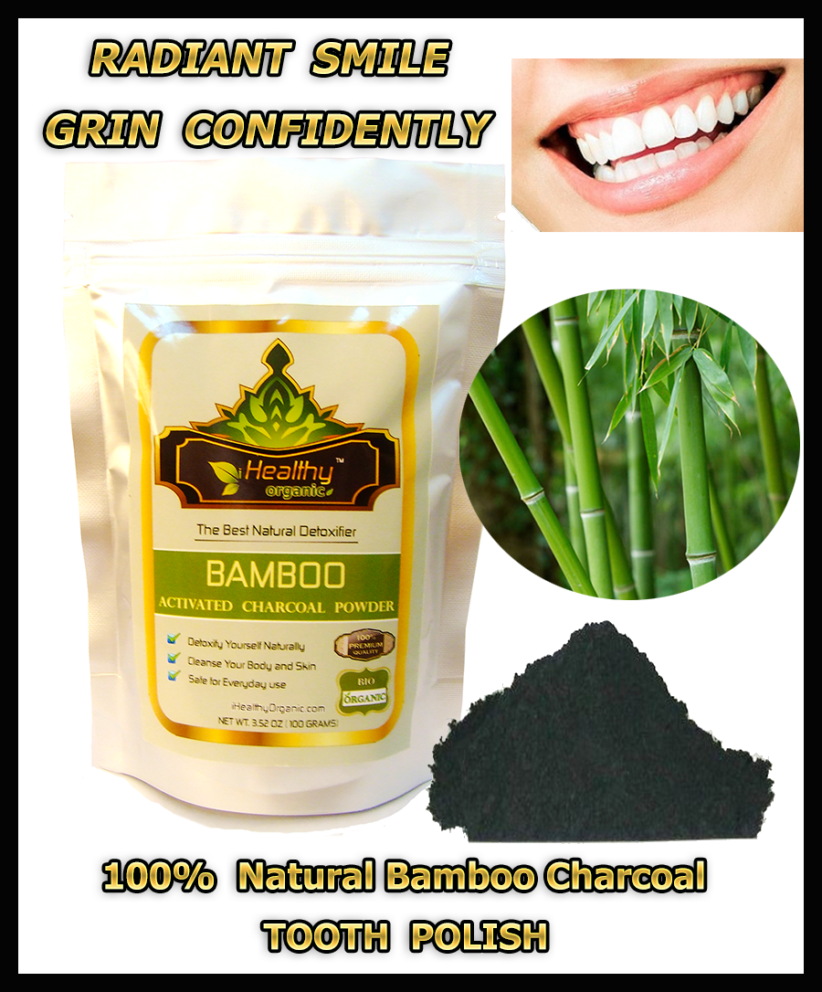 Activated Bamboo Charcoal Powder for Natural Teeth Whitening, Natural Whitening Toothpaste ; Premium Grade ; (100 Grams) - FREE SHIPPING !