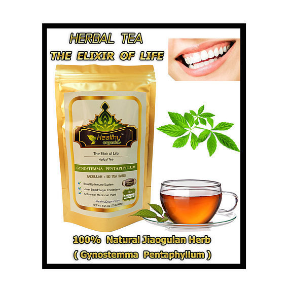 Premium Organic Jiaogulan Herbal Tea - The Elixir of Life : Herb of Immortality ; GYNOSTEMMA PENTAPHYLLUM (90 Tea Bags) - Anti-Aging Tea !