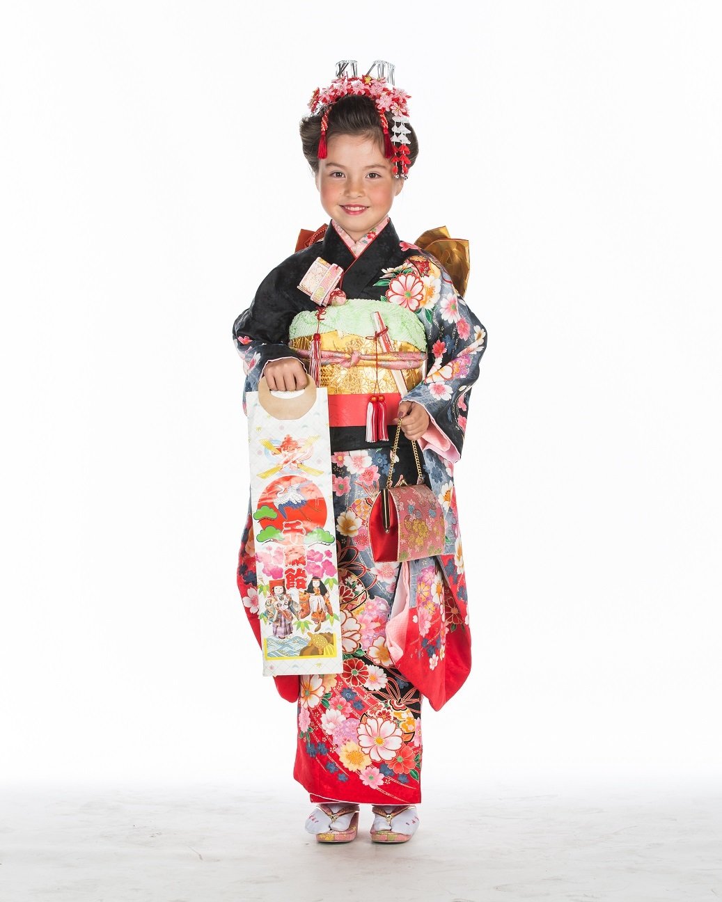 753 kimono rental 7-year-girl, professional studio photo session include photo data