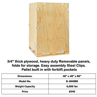 Reusable Plywood Shipping Box/Crate (48