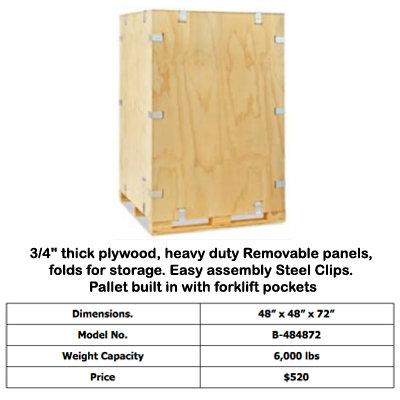 Reusable Plywood Shipping Box/Crate (48