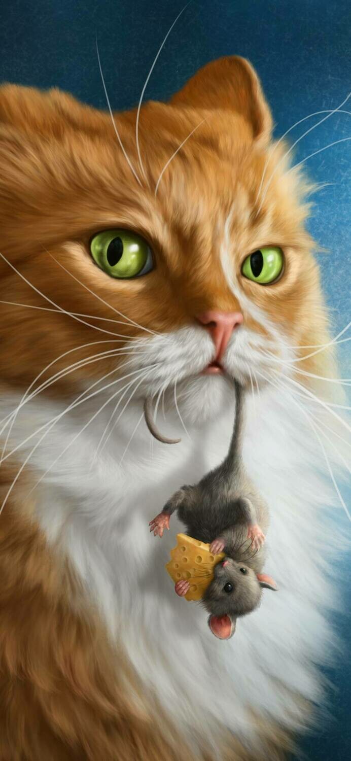 Cat and Mouse - Full Drill Diamond Painting - Specially ordered for you. Delivery is approximately 4 - 6 weeks.