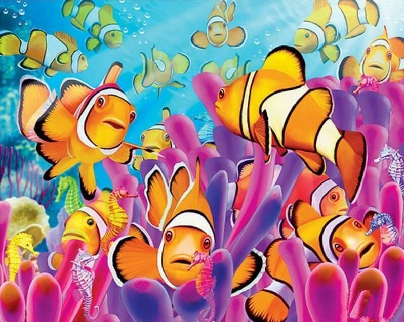 Colourful Fish   - Full Drill Diamond Painting - Specially ordered for you. Delivery is approximately 4 - 6 weeks.