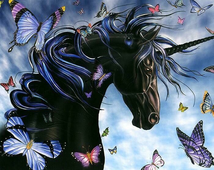 Black Unicorn with Butterflies - Full Drill Diamond Painting - Specially ordered for you. Delivery is approximately 4 - 6 weeks.
