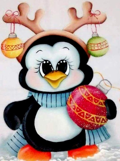 Christmas Penguin  - Full Drill Diamond Painting - Specially ordered for you. Delivery is approximately 4 - 6 weeks.