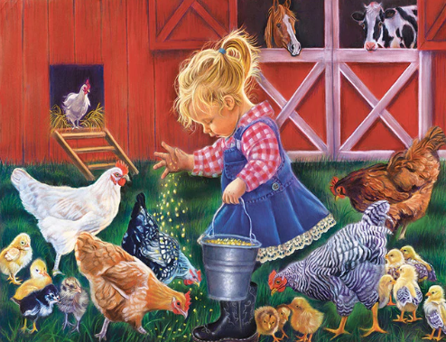 Feeding The Chickens- Full Drill Diamond Painting - Specially ordered for you. Delivery is approximately 4 - 6 weeks.