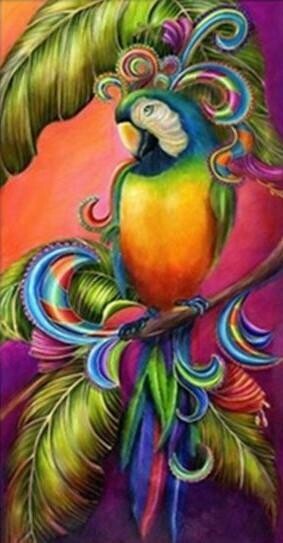 Colourful Parrot  - Full Drill Diamond Painting - Specially ordered for you. Delivery is approximately 4 - 6 weeks.