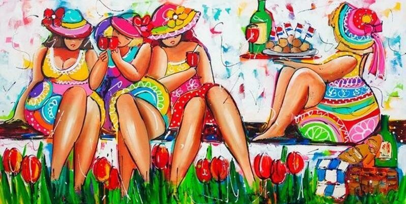Ladies Picnic - Full Drill Diamond Painting - Specially ordered for you. Delivery is approximately 4 - 6 weeks.