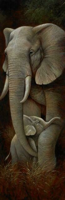 Wild Mothers Elephant - Full Drill Diamond Painting - Specially ordered for you. Delivery is approximately 4 - 6 weeks.