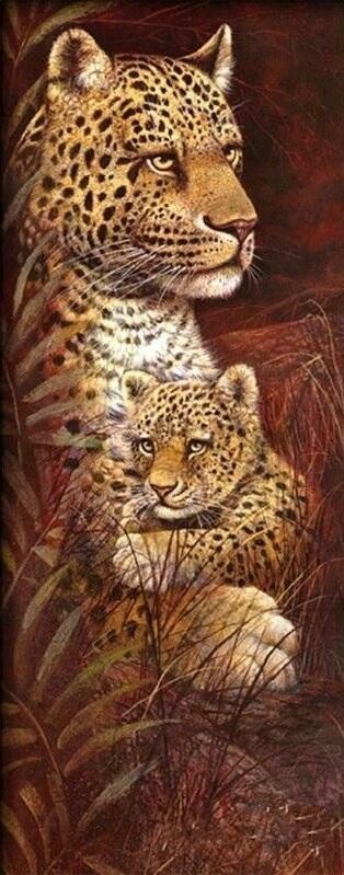 Wild Mothers Leopard - Full Drill Diamond Painting - Specially ordered for you. Delivery is approximately 4 - 6 weeks.