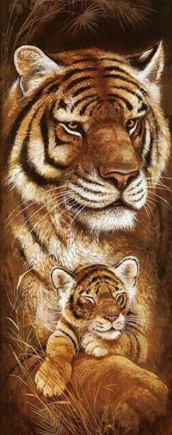 Wild Mothers Tiger - Full Drill Diamond Painting - Specially ordered for you. Delivery is approximately 4 - 6 weeks.