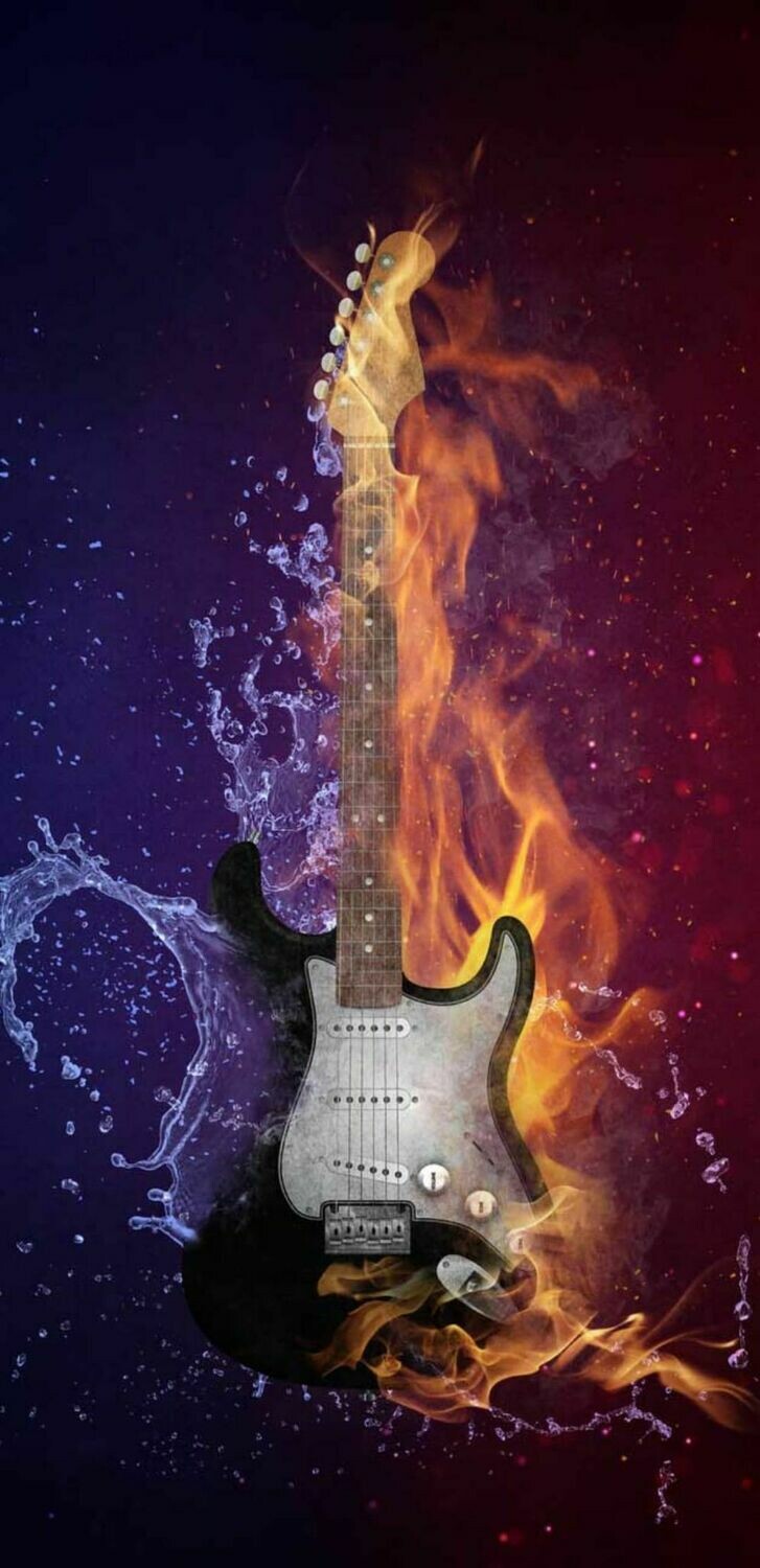 Fire Water Guitar  - Full Drill Diamond Painting - Specially ordered for you. Delivery is approximately 4 - 6 weeks.