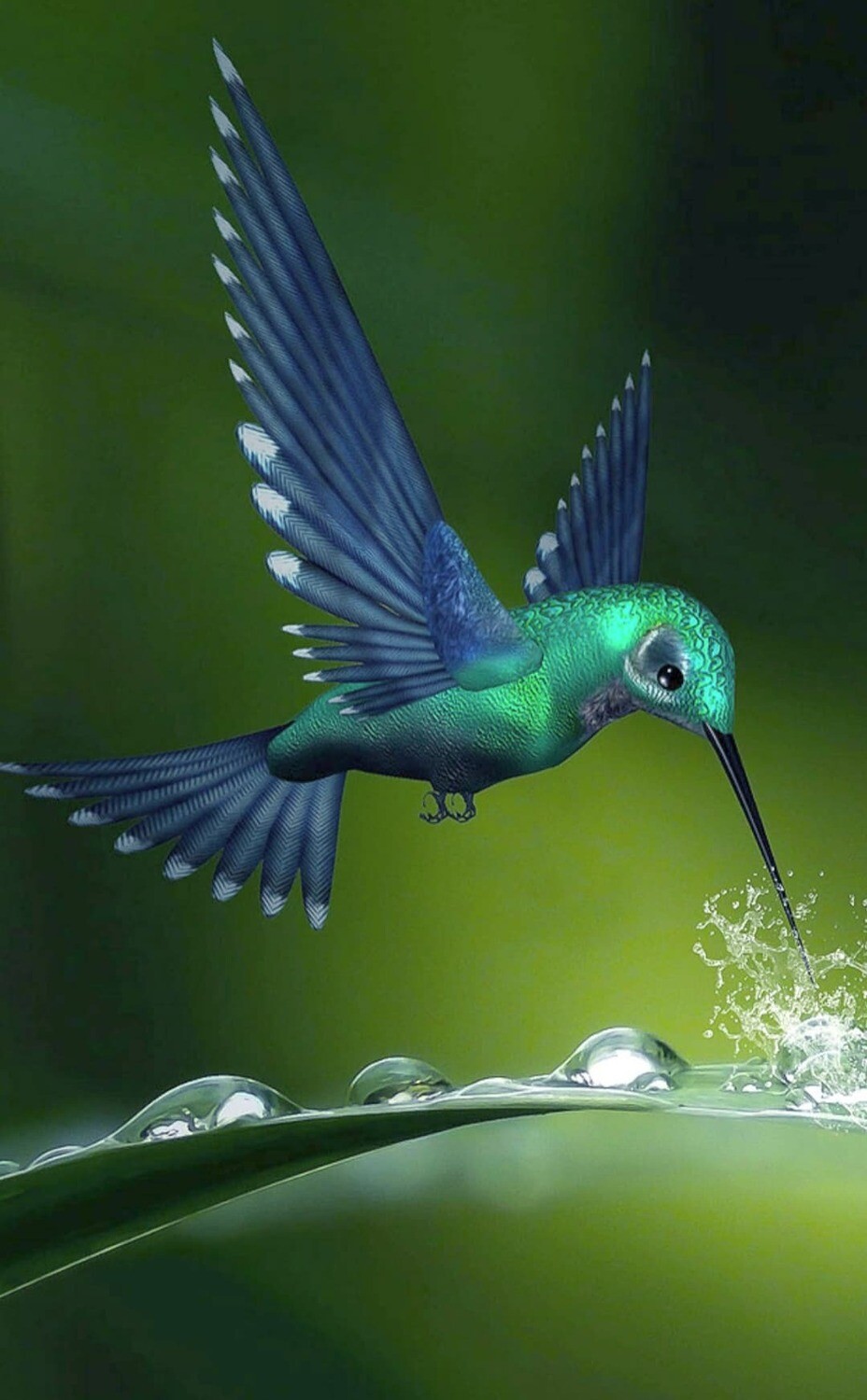 Hummingbird Water- Full Drill Diamond Painting - Specially ordered for you. Delivery is approximately 4 - 6 weeks.