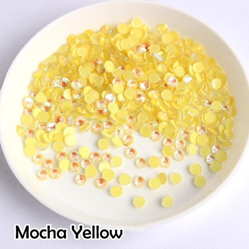 Mocha Yellow Luminous (Glow in the dark) glass flat back gems