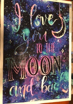 Love You to the Moon 61 x 91.5cm square drills - completed by Rebecca Graham