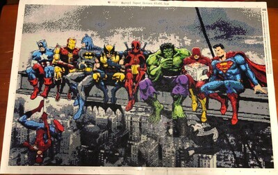All the Heroes 61 x 91.5cm square drills - completed by Rebecca Graham