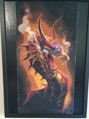 Dragon 30 x 60cm square drills - completed by Cathy Hawkins