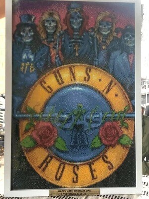 Custom (Guns and Roses) 50 x 75cm round drills - completed by Rhonda Thredgold