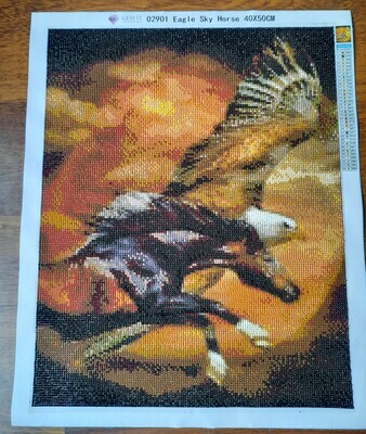 Eagle Sky Horse 40 x 50cm round drills - completed by Dianne Vernon