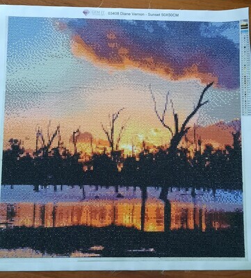 Custom (Sunset)  50 x 50cm round drills - completed by Dianne Vernon
