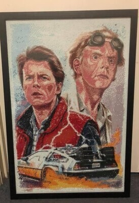 Custom (Back to the Future) 50 x 75cm round drills - completed by Rhonda Thredgold
