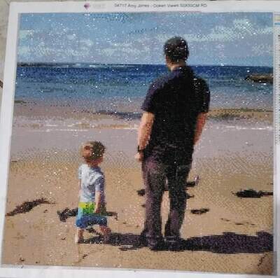 Custom (Ocean Views) 50 x 50cm round drills - completed by Amy Jones