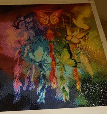 Butterfly Dream Catcher 50 x 70cm - completed by Tanya Ireland