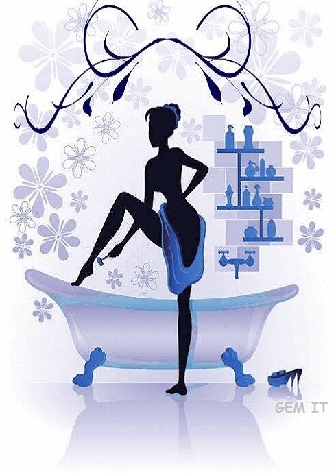 BATHROOM BLUE by Jess (exclusive to Gem It) - Full Drill Diamond Painting - Specially ordered for you. Delivery is approximately 4 - 6 weeks.