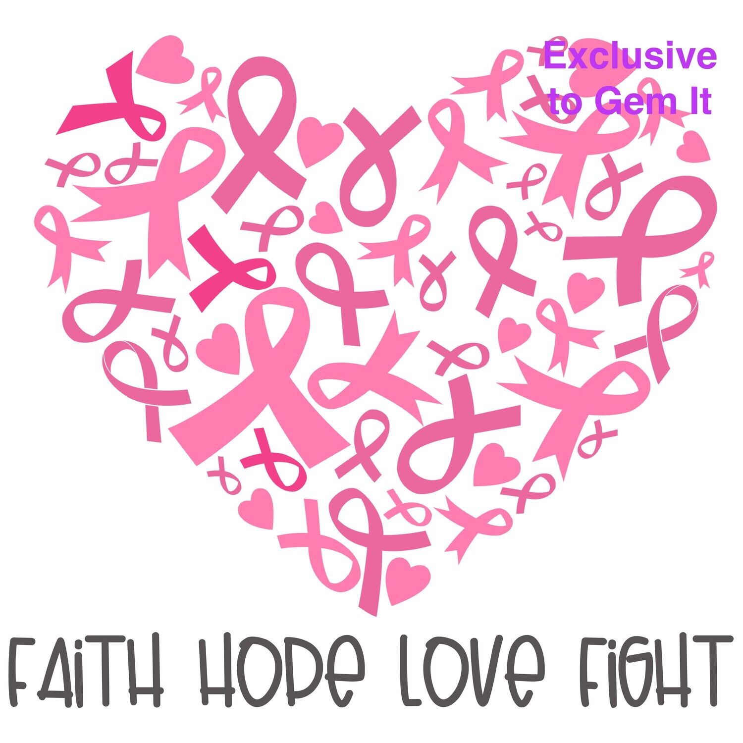 FAITH HOPE LOVE FIGHT by Amanda (exclusive to Gem It) - Full Drill Diamond Painting - Specially ordered for you. Delivery is approximately 4-6 Weeks