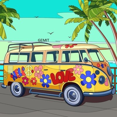 Kombi Van By Nicole - Full Drill Diamond Painting - Specially ordered for you.  Delivery is approximately 4-6 weeks