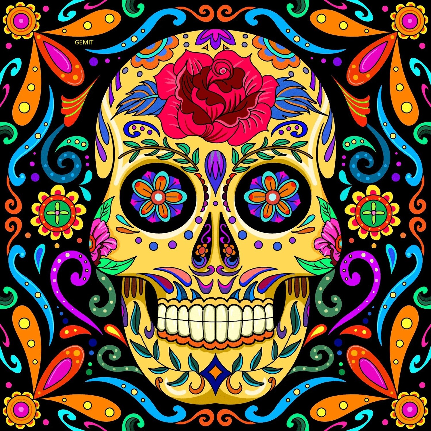 Skull By Alison - Full Drill Diamond Painting - Specially ordered for you.  Delivery is approximately 4-6 weeks