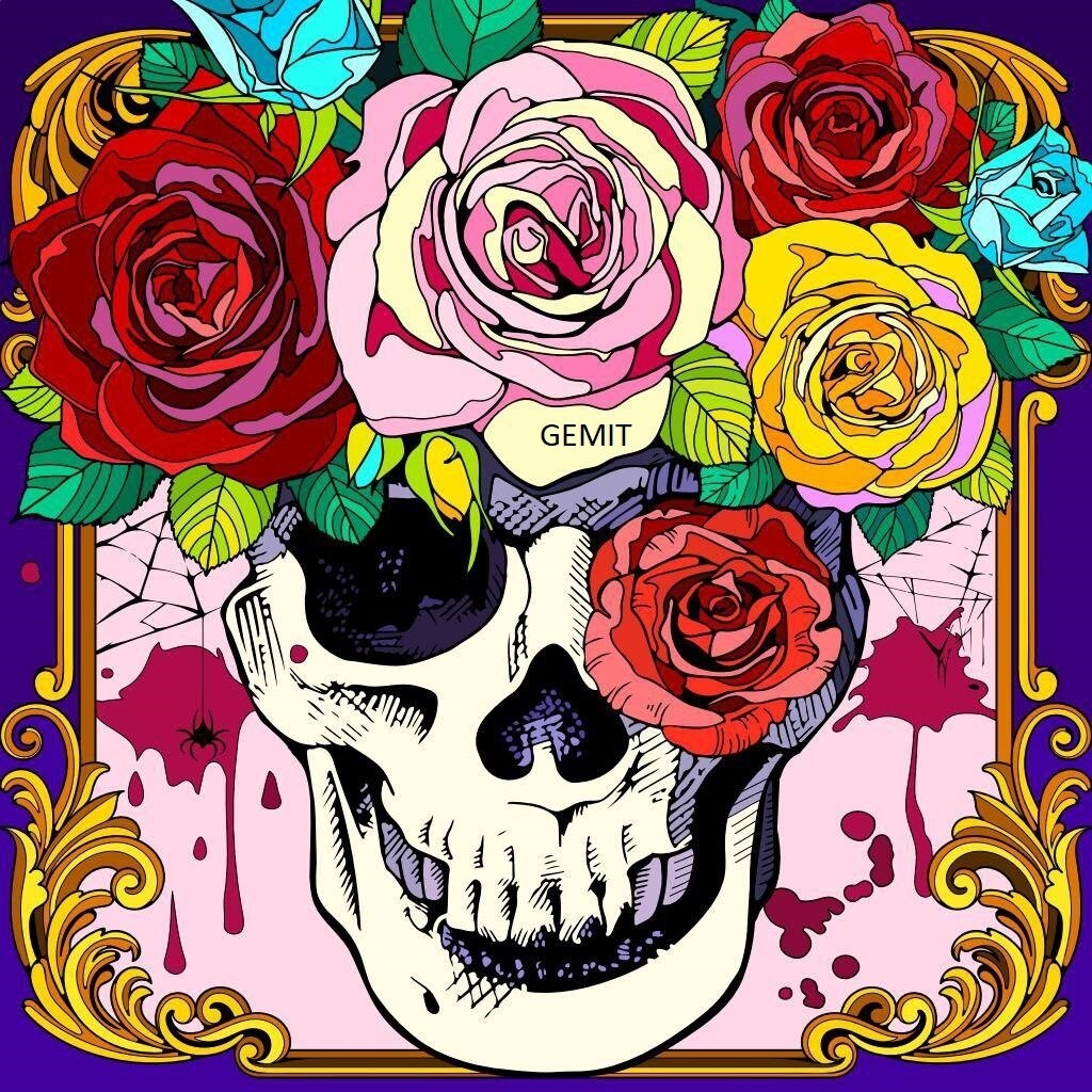 Flower Skull By Jess - Full Drill Diamond Painting - Specially ordered for you.  Delivery is approximately 4-6 weeks
