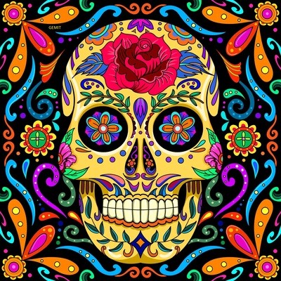 Skull By Alison - Full Drill Diamond Painting - Specially ordered for you.  Delivery is approximately 4-6 weeks