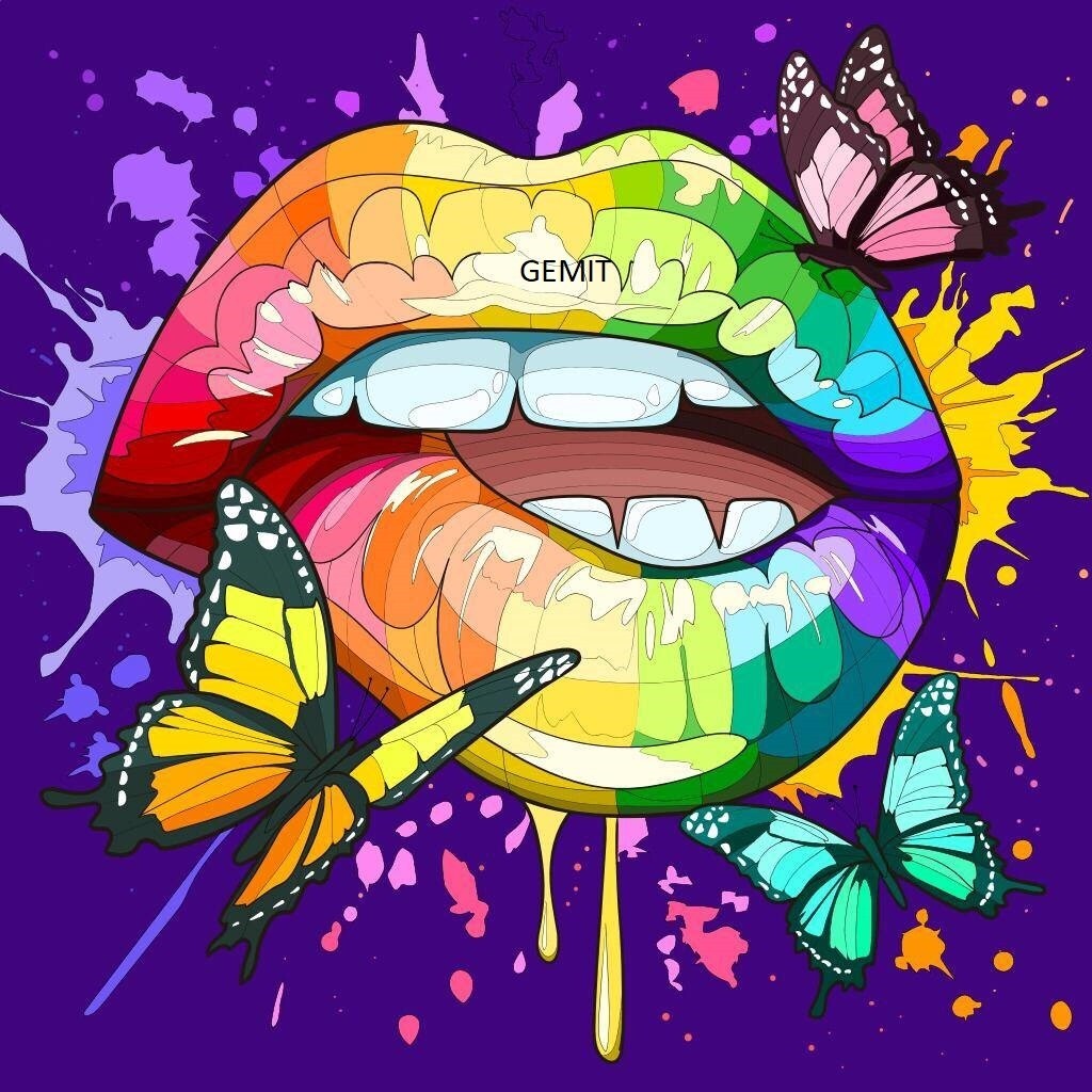 Butterfly Lips By Jess - Full Drill Diamond Painting - Specially ordered for you.  Delivery is approximately 4-6 weeks