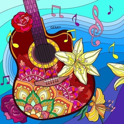 Guitar By Jess - Full Drill Diamond Painting - Specially ordered for you.  Delivery is approximately 4-6 weeks