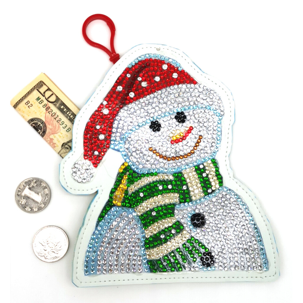 Coin Purse - Snowman (Red Hat) - Diamond Painting Kit
