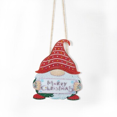 Door/Wall Hanger - Merry Christmas Gnome - Diamond Painting Kit