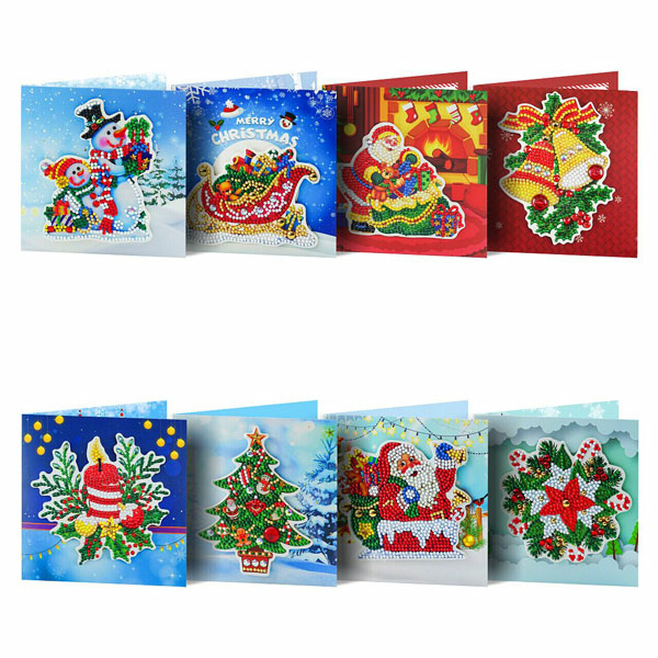 Christmas Cards HK101 - Set of 8 - Diamond Painting Kit