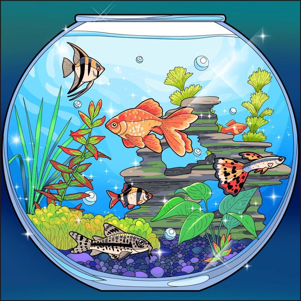 Fish bowl By Alison - Full Drill Diamond Painting - Specially ordered for you.  Delivery is approximately 4-6 weeks