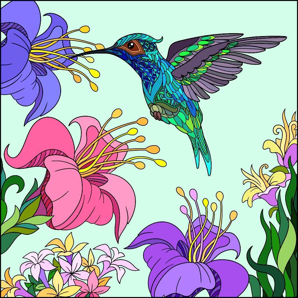 Hummingbird By Alison - Full Drill Diamond Painting - Specially ordered for you.  Delivery is approximately 4-6 weeks