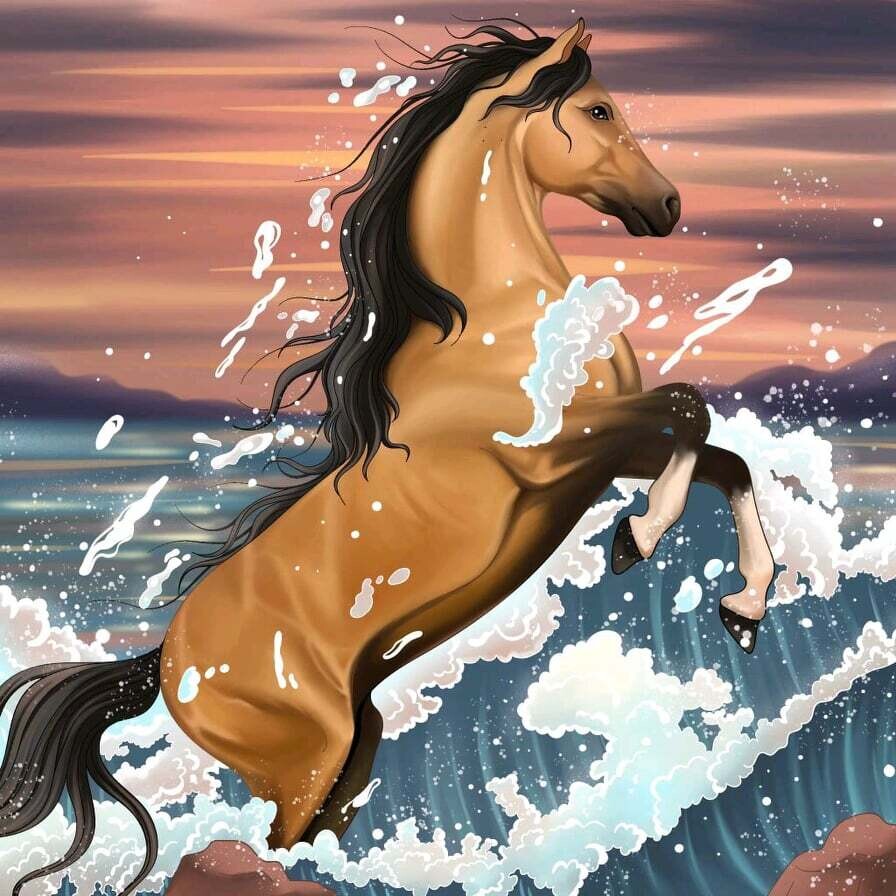Horse In Water By Jess - Full Drill Diamond Painting - Specially ordered for you.  Delivery is approximately 4-6 weeks