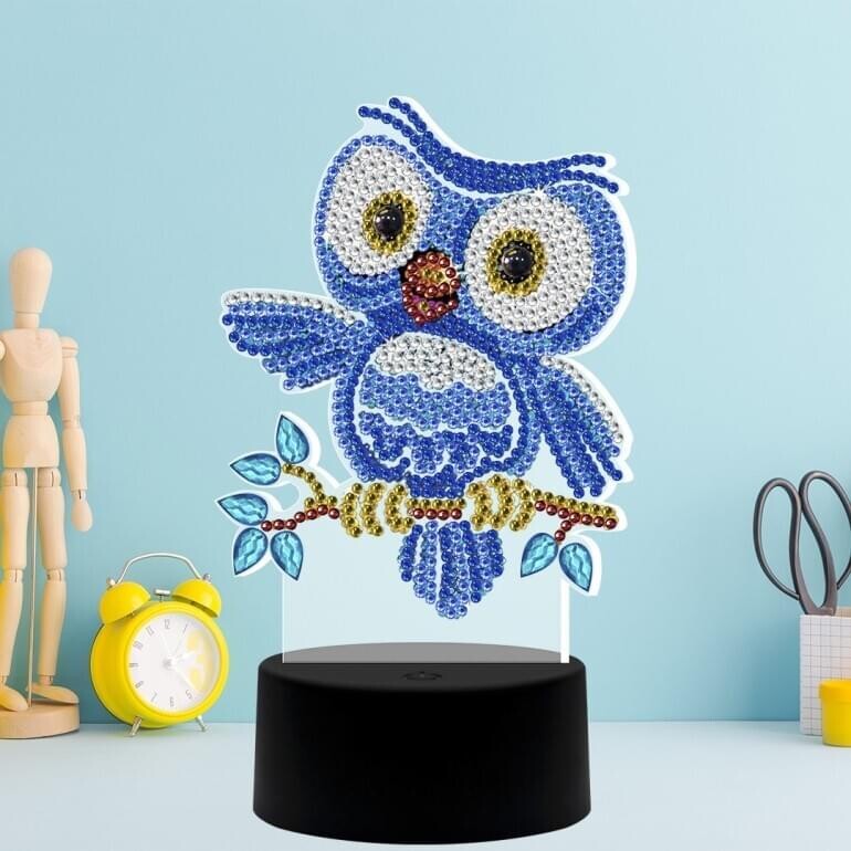 DIY Diamond Painting LED Lamp - Owl